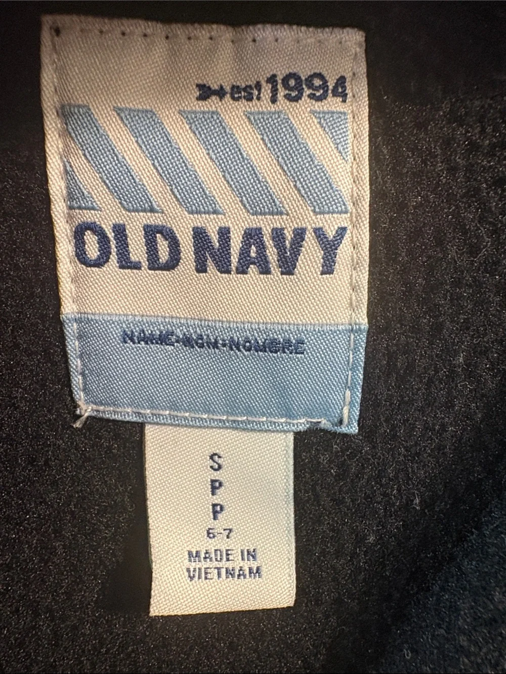 Old Navy Boy’s Black Fleece Half-Zip Sweater with Red Lettering